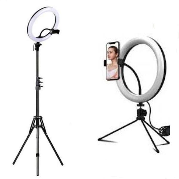 Ring Light Portátil 26Cm Tripé De 1,75 + Ring Light 16 Cm - AQUILAE Imagem de Ring Light Portátil 26Cm Tripé De 1,75 + Ring Light 16 Cm