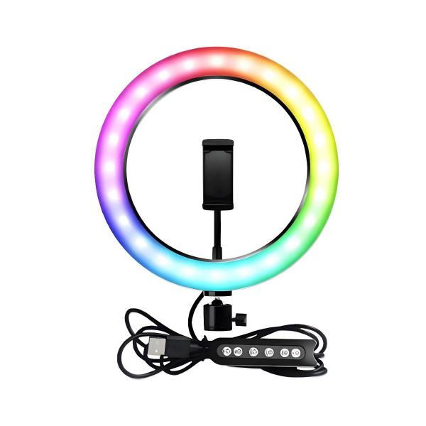 Imagem de Ring light profissional rgb 10 polegadas com suporte para celular