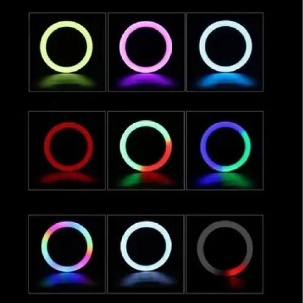 Imagem de Ring Light Rgb Colorido 10 Polegadas 26Cm Com Tripe 2 Metros