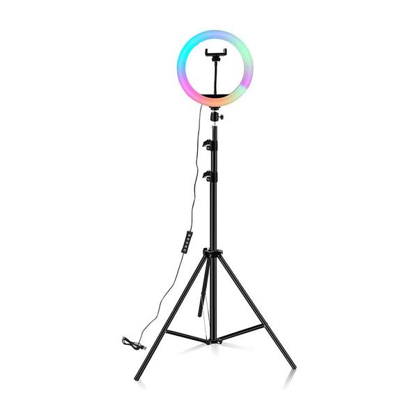 Imagem de Ring Light rgb Colorido 26cm Universal + Tripé 2,10m