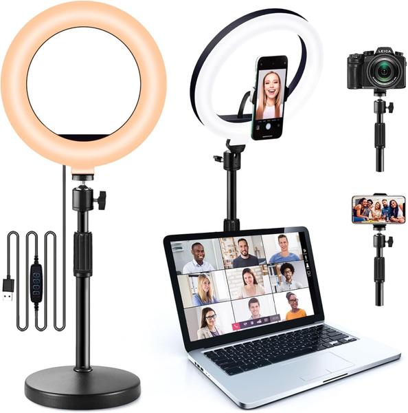 Imagem de Ring Light RIEOMN 10" com suporte de telefone para vídeo