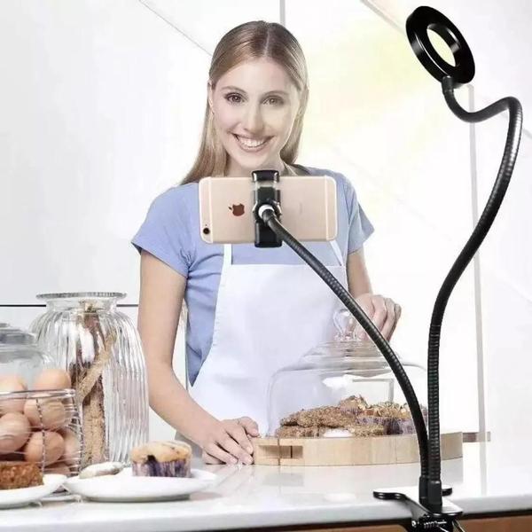 Imagem de Ring Light Suporte Articulado De Mesa Live Stream Para Celular