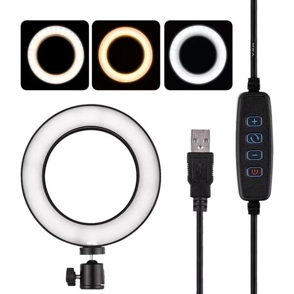 Imagem de Ring Ligth Anel De Led 26Cm Com Tripé 1,6M Para Youtuber