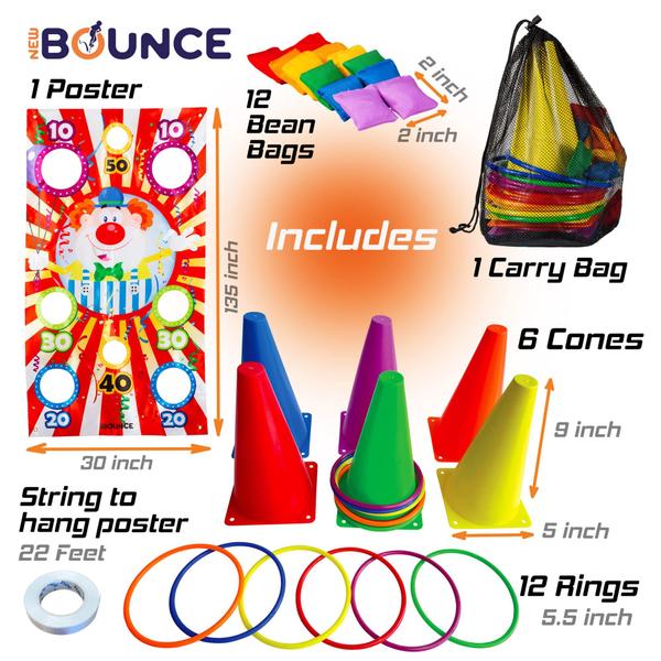 Imagem de Ring Toss Games New Bounce 4 em 1 Carnival Outdoor Kids