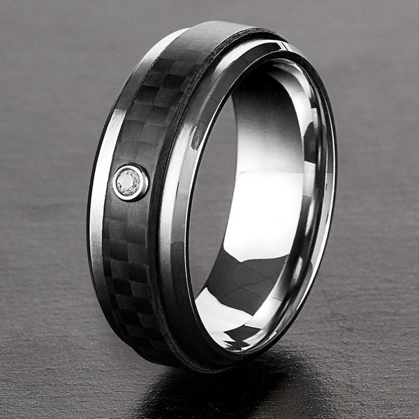 Imagem de Ring West Coast Jewelry, fibra de carbono, aço inoxidável, masculino