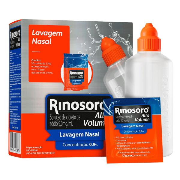 Imagem de Rinosoro Alto Volume Lavagem Nasal com 30 Sachês + Frasco 240ml