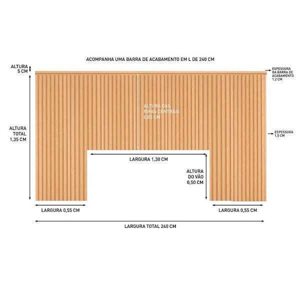 Imagem de Ripas para Cabeceira de Cama Casal/Queen/King 240cm Casablanca