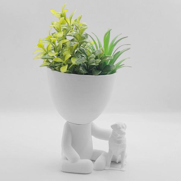 Imagem de Robert Plant (Bob) com Cachorro - Vaso Decorativo