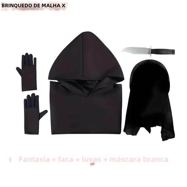 Imagem de Robes de Halloween Fantasma Preto com Capuz - Traje de Cosplay de Feiticeiro