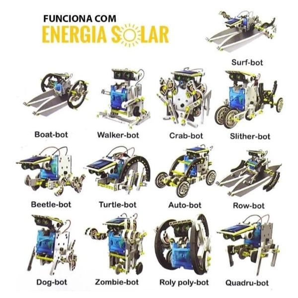 Imagem de Robô 13 Em 1 Energia Solar Kit Robótica Educacional Top