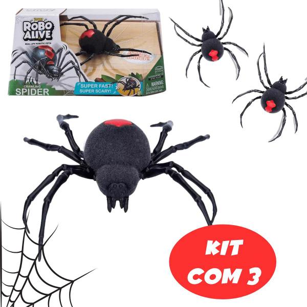 Imagem de Robo Alive Aranha 3 unidades Preto e Vermelho Candide