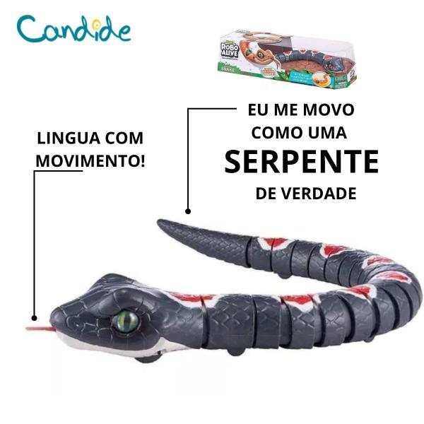 Imagem de Robô Alive Serpente Cobra Rastejante Eletrônica Candide 1121