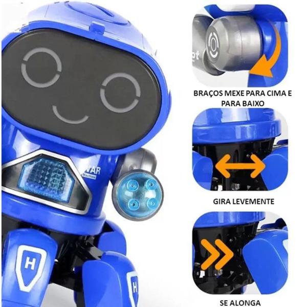Robô Aranha Azul - Dança Brinquedo com Som e Luz - Presente - King Imagem de Robô Aranha Azul - Dança Brinquedo com Som e Luz - Presente