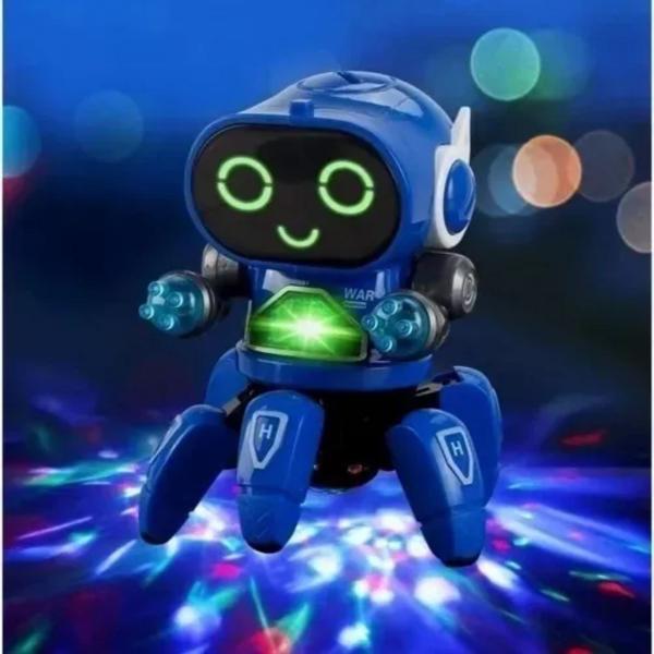 Robô Aranha Azul - Dança Brinquedo com Som e Luz - Presente - King Imagem de Robô Aranha Azul - Dança Brinquedo com Som e Luz - Presente
