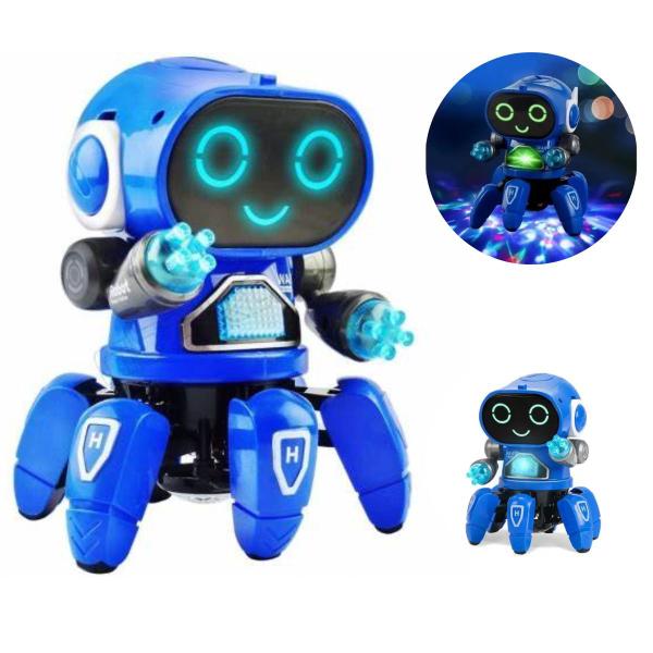 Robô Aranha Azul - Dança Brinquedo com Som e Luz - Presente - King Imagem de Robô Aranha Azul - Dança Brinquedo com Som e Luz - Presente
