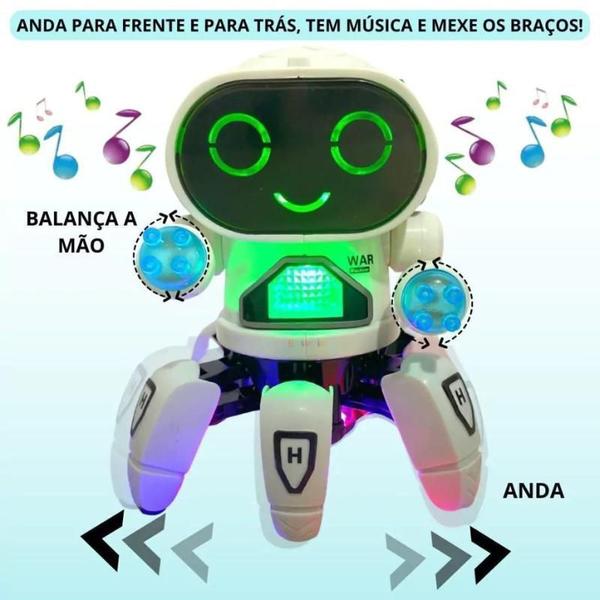 Imagem de Robô Aranha Dançante Branco - Luzes, Música E Movimentos