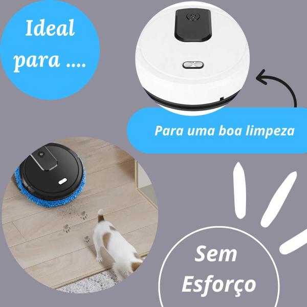 Imagem de Robô Aspirador Automatico Pro Inteligente Passa Pano Esfregão