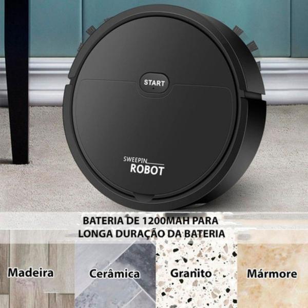 Imagem de Robô Aspirador  de Pó Smart Varre AspiraLimpeza Automatizada Varredor    