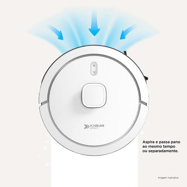 Imagem de Robô Aspirador e Passa Pano KaBuM! Smart 900 - 220v, Branco - KBSF012