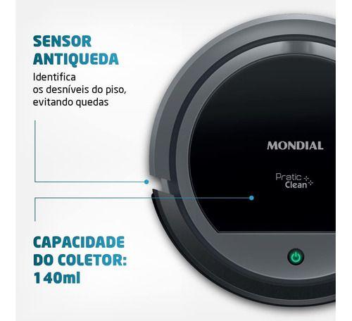 Imagem de Robô Aspirador Mondial Rb11 Slim - Varre, Aspira, Passa Pano