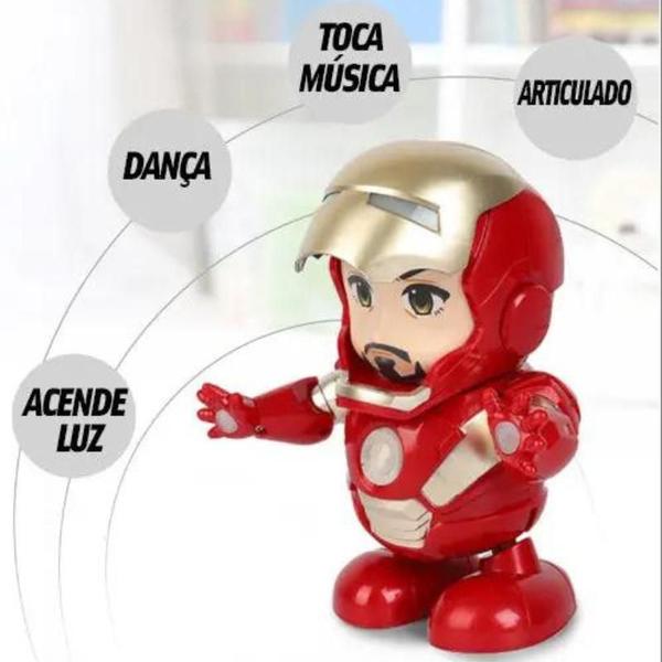 Imagem de Robô Brinquedo Dançante Homem Ferro Herói Dançarino Boneco