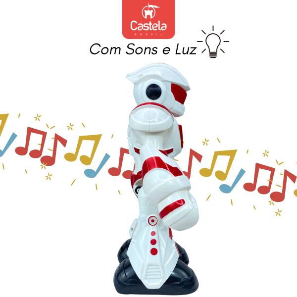 Imagem de Robô Brinquedo Infravermelho Dança Gira Se Movimenta C/ Sons & Luz Vermelho - Castela