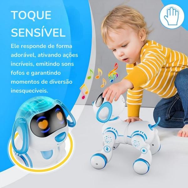 Imagem de  Robô Cachorro De Controle Remoto Azul Com Led - Castela