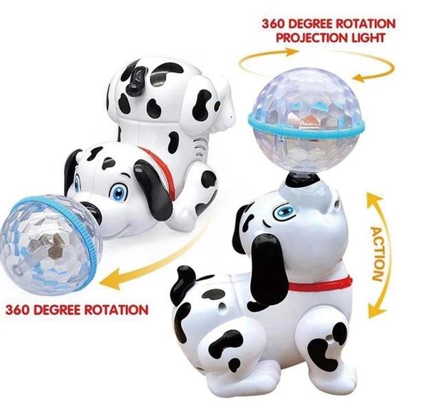 Imagem de Robô de Brinquedo Cachorro Com Bola Giratória Com Som e Luz