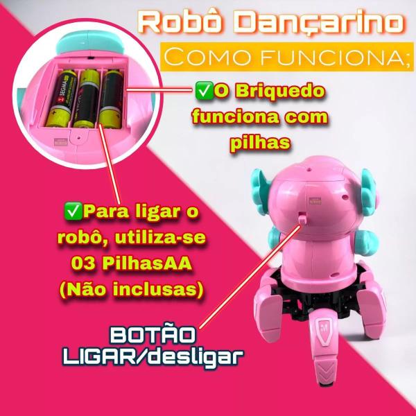 Imagem de Robô Lady Infantil - Dançante com Som e Luz Original - Brinquedo Rosa