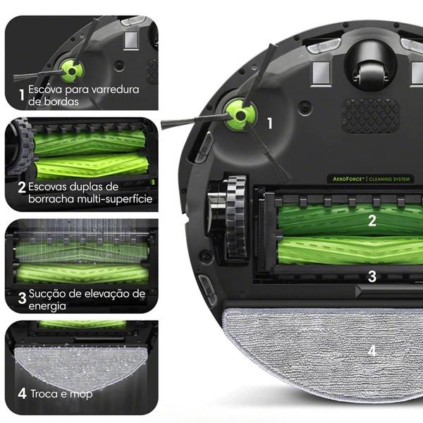 Robô Roomba i5 Plus Combo Aspirador e Passa Pano da iRobot - Robô