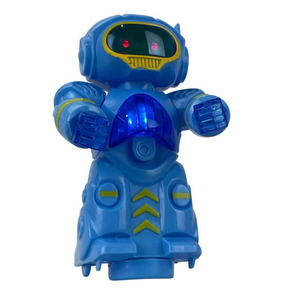 Imagem de Robô Super Bot Eletrônico Azul Pica-Pau Robozinho Bate e Volta Luz e Som A Pilhas Crianças +4 Anos