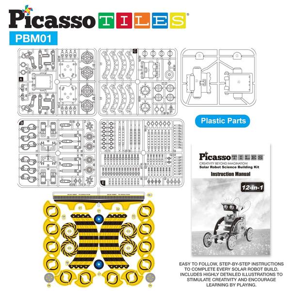 Imagem de Robô transformador movido a energia solar PicassoTiles STEM 12 em 1