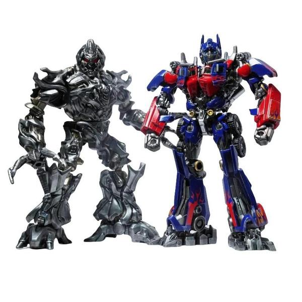 Imagem de Robôs Transformers Optimus Prime e Bumblebee - Figuras de Ação e Blocos de Montar