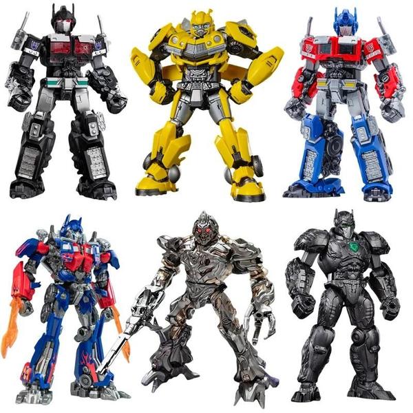 Imagem de Robôs Transformers Optimus Prime e Bumblebee - Figuras de Ação e Blocos de Montar