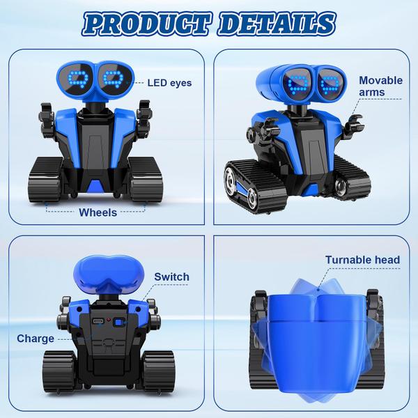 Imagem de Robot Toy MindPal Emo recarregável com controle remoto azul