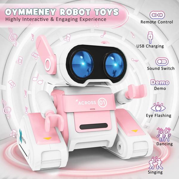 Imagem de Robot Toy OYMMENEY Remote Control LED Music Crianças de 3 a 9 anos