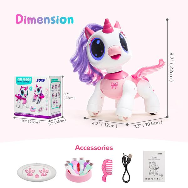 Imagem de Robot Toy SGILE Unicorn para meninas com música e dança e caminhada de 3 anos ou mais