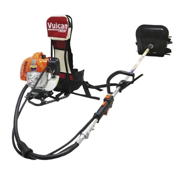 Imagem de Roçadeira Costal Multifuncional Vulcan VRC430 43cc 1,7Hp  Á Gasolina 2 Tempos C/ Faca 2 Pontas, Carretel Nylon + Enxada Capinadeira e Enxada Cultivadora + ÓLEO STIHL 2T de 500ml