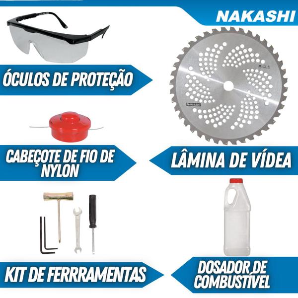 Imagem de Roçadeira Costal Nakashi C330MBO 33cc 2T Motor TB33 Ideal Para Terrenos Acidentados e Inclinados