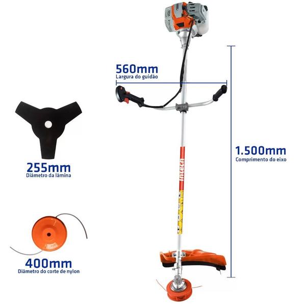 Imagem de Roçadeira lateral a gasolina 2 hp 51,7 cc 2 tempos - SKIM5200H - Intech Machine