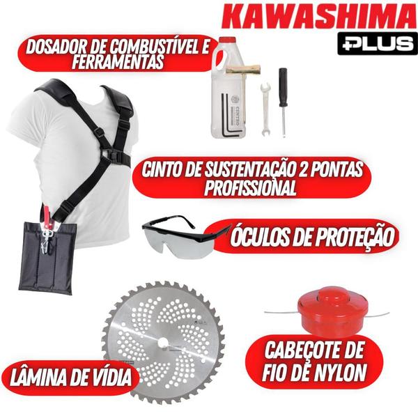 Imagem de Roçadeira Lateral Kawashima KW420L 42cc Econômica Com Guidão Para Maior Conforto Durante a Operação