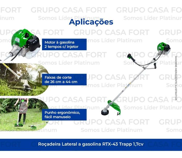 Imagem de Roçadeira Original Lateral Rtx 43 Motor A Gasolina Trapp