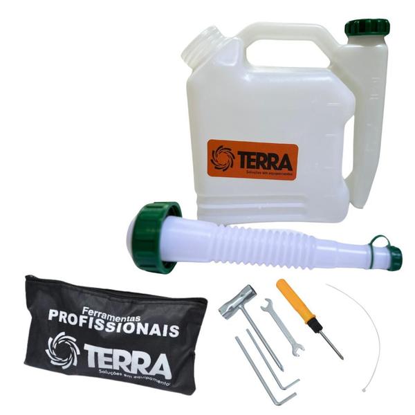 Imagem de Roçadeira Profissional GR520XP Terra Á Gasolina 2T 52cc 2,5HP Com Cabeçote Nylon e Lâmina Circular de Vídia 40 Dentes + KIT EPI C/ Abafador de Ruído, Óculos e Luva de Tecido + ÓLEO 2 TEMPOS TOYAMA