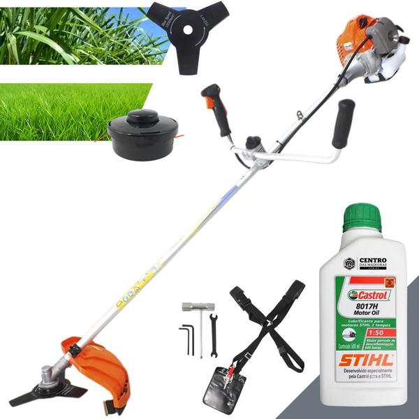 Imagem de Roçadeira Vulcan VR430P 2T 1,7cv + Óleo 2 Tempos Stihl 500ml Lubrificante com Alto Poder Detergente