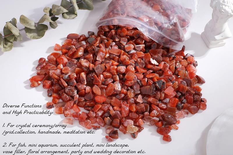 Imagem de Rochas polidas de cristal QINJIEJIE Red Cornelian 250-300g