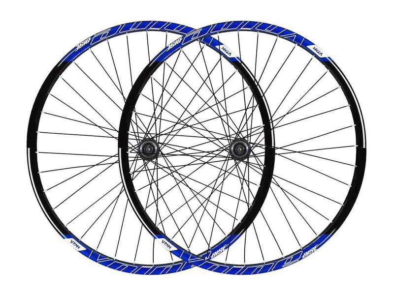 Imagem de Roda 29 vzan vnine 36f preto e azul com cubo k7 shimano pneu