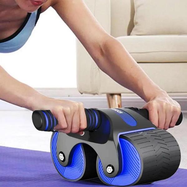 Imagem de Roda Abdominal Automático Rebote Para Treino Exercício Fitness Rodas Duplas Largas AD052