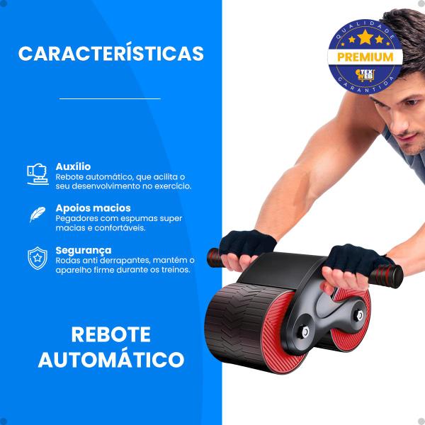 Imagem de Roda Abdominal Auxilio De Retomada Aparelho Fitness Rolinho