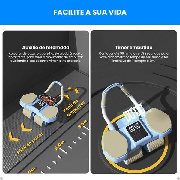 Imagem de Roda Abdominal C/ Apoio Cotovelo Cronômetro Auxilio Retomada - Aiker