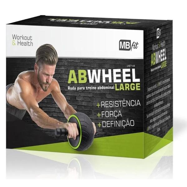 Imagem de Roda Abdominal Large ABWheel Com Apoio Rolo Funcional Fitness Exercício Funcional Musculação Treino - MB Fit